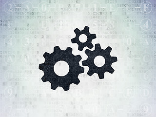 Image showing Web design concept: Gears on Digital Paper background