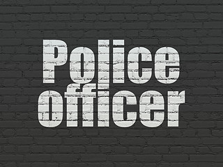 Image showing Law concept: Police Officer on wall background