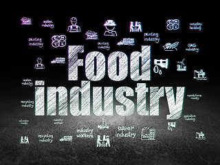 Image showing Manufacuring concept: Food Industry in grunge dark room