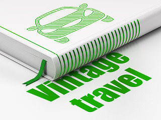 Image showing Tourism concept: book Car, Vintage Travel on white background