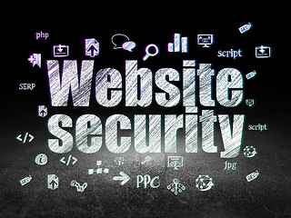 Image showing Web development concept: Website Security in grunge dark room