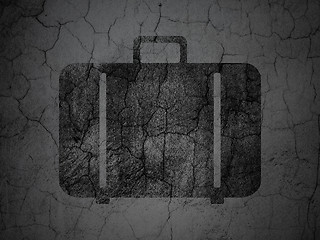 Image showing Tourism concept: Bag on grunge wall background