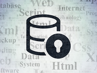 Image showing Software concept: Database With Lock on Digital Paper background