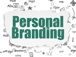 Image showing Marketing concept: Personal Branding on Torn Paper background