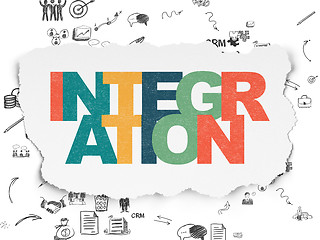 Image showing Business concept: Integration on Torn Paper background