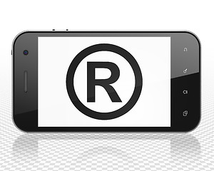 Image showing Law concept: Smartphone with Registered on display