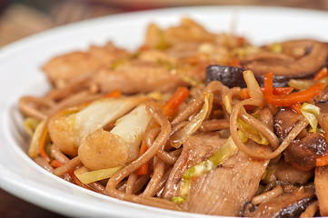 Image showing buckwheat noodles with chicken