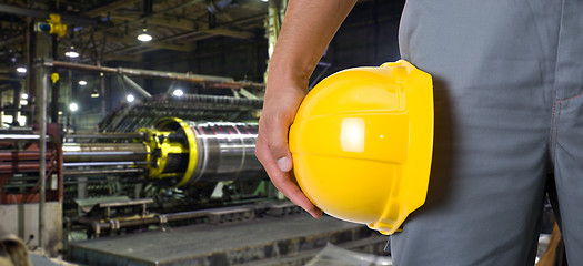 Image showing Worker with safety helmet 