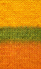 Image showing Stocking stitch in yellow, green and orange background