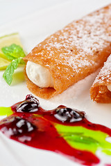 Image showing Sicilian cannoli at plate