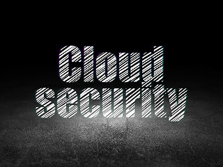 Image showing Safety concept: Cloud Security in grunge dark room