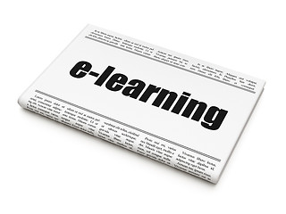 Image showing Learning concept: newspaper headline E-learning