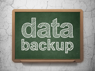 Image showing Information concept: Data Backup on chalkboard background