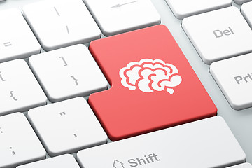 Image showing Healthcare concept: Brain on computer keyboard background