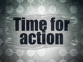 Image showing Time concept: Time for Action on Digital Paper background