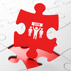 Image showing Political concept: Election Campaign on puzzle background