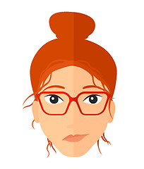Image showing Envious woman in glasses.