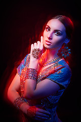 Image showing Fine art portrait of beautiful fashion Indian