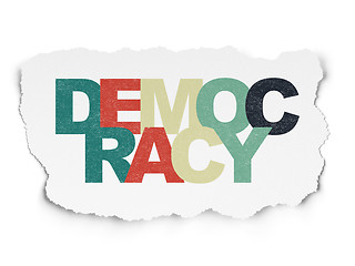 Image showing Politics concept: Democracy on Torn Paper background