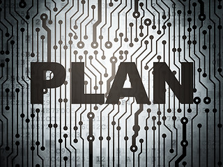 Image showing Business concept: circuit board with Plan