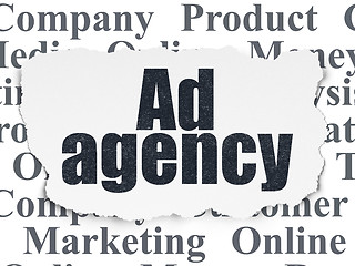 Image showing Marketing concept: Ad Agency on Torn Paper background