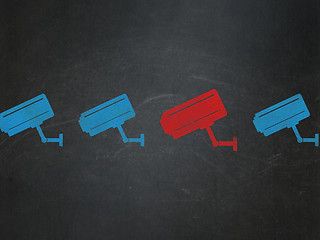 Image showing Privacy concept: cctv camera icon on School Board background