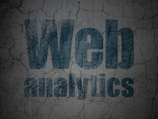 Image showing Web development concept: Web Analytics on grunge wall background