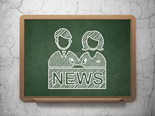 Image showing News concept: Anchorman on chalkboard background