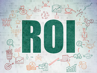 Image showing Business concept: ROI on Digital Paper background