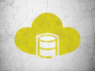 Image showing Software concept: Database With Cloud on wall background