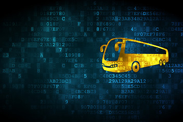 Image showing Travel concept: Bus on digital background