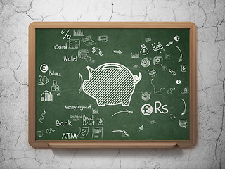 Image showing Banking concept: Money Box on School Board background