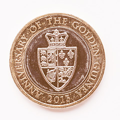 Image showing  UK 2 Pounds coin vintage