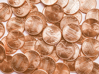 Image showing  Dollar coins background vintage