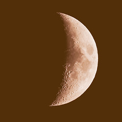 Image showing Retro looking First quarter moon