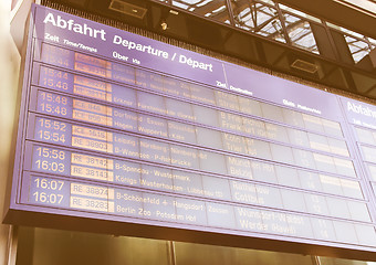 Image showing  Timetable vintage