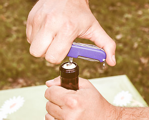 Image showing Retro looking Bottle opening