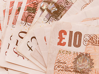 Image showing  Pound notes vintage