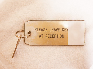 Image showing  Hotel room key vintage