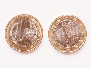 Image showing  Irish 1 Euro coin vintage