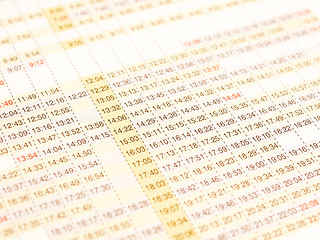 Image showing  Timetable vintage