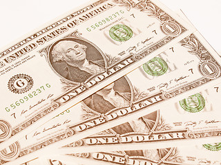 Image showing  Dollar notes 1 Dollar vintage