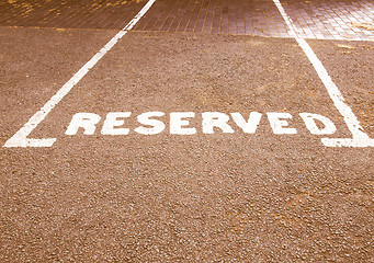 Image showing  Reserved parking sign vintage