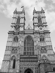 Image showing Black and white Westminster Abbey in London