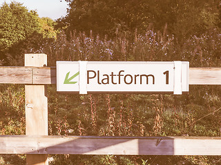 Image showing  Platform sign vintage