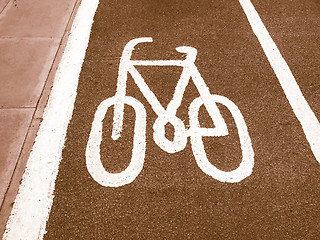 Image showing  Bike lane sign vintage