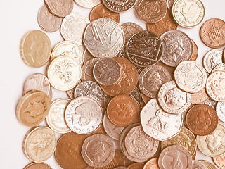 Image showing  Pound coins vintage