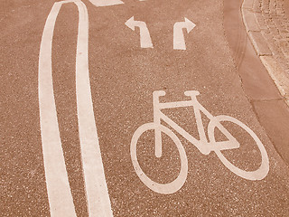 Image showing  Bike lane sign vintage