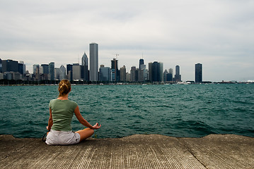 Image showing Meditation by Lake Michigan