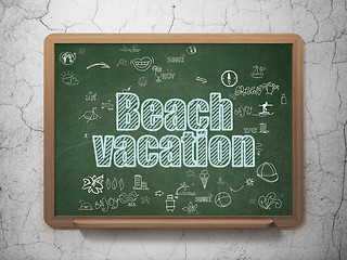 Image showing Vacation concept: Beach Vacation on School Board background